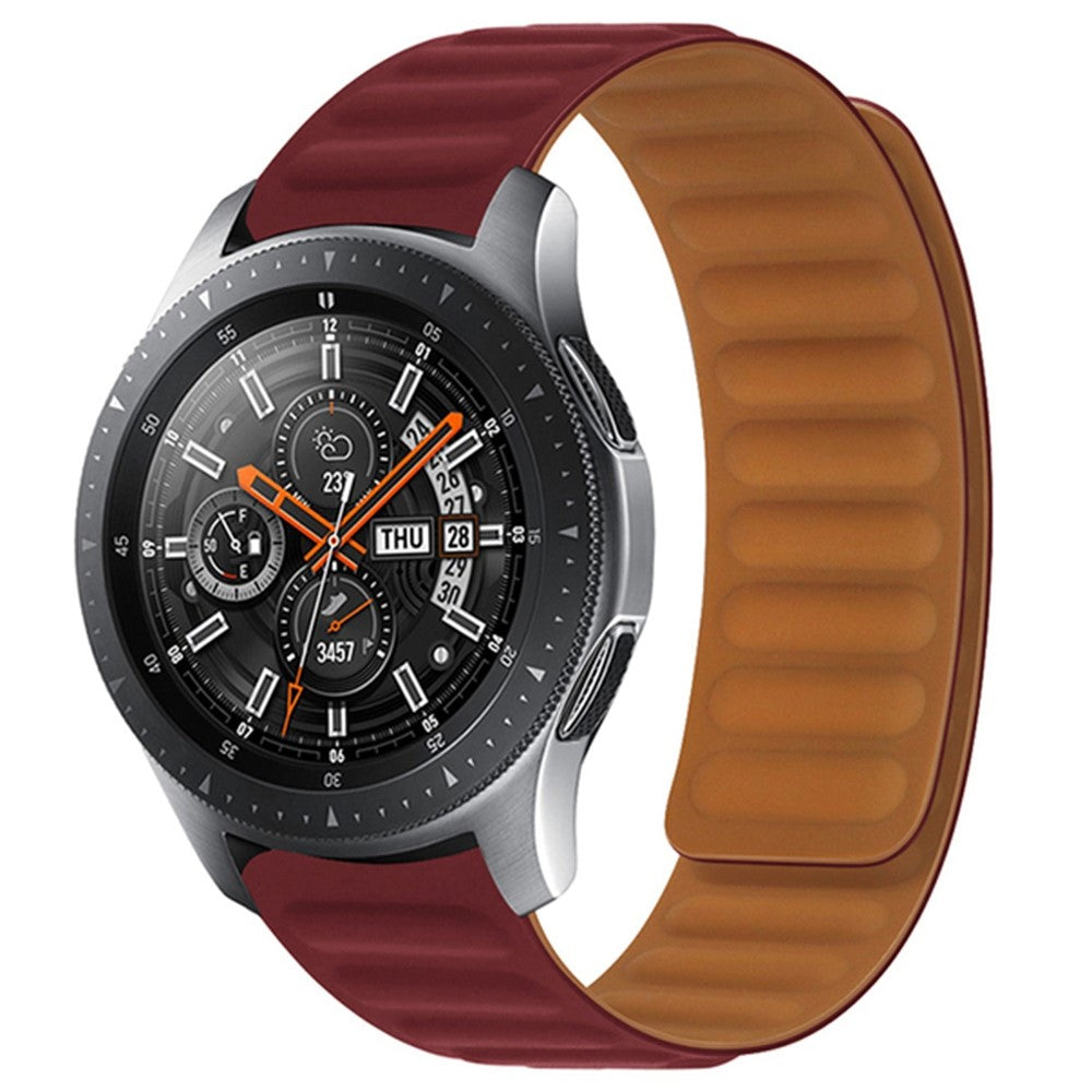 20mm Universal silicone magnetic lock watch strap - Wine Red#serie_14