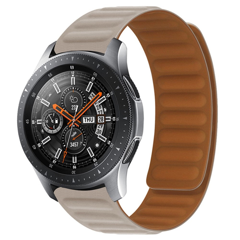 20mm Universal silicone magnetic lock watch strap - Khaki#serie_15