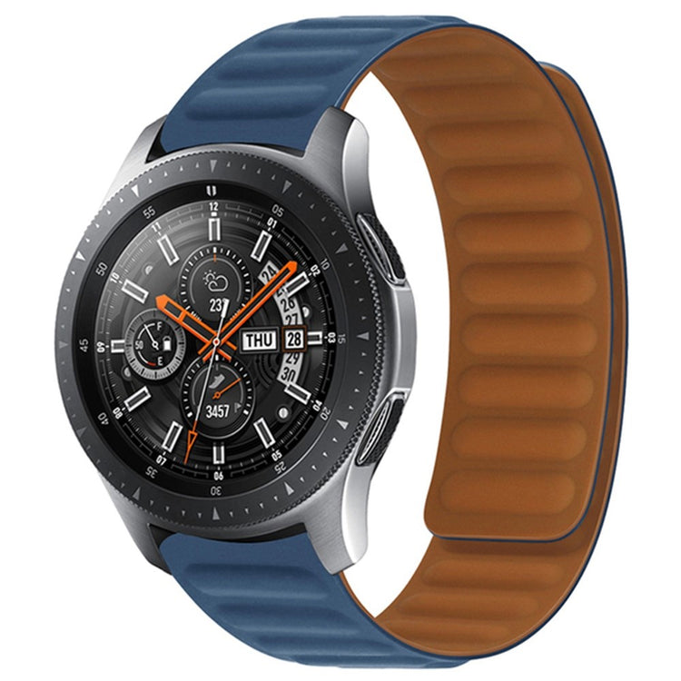 20mm Universal silicone magnetic lock watch strap - Midnight Blue#serie_22
