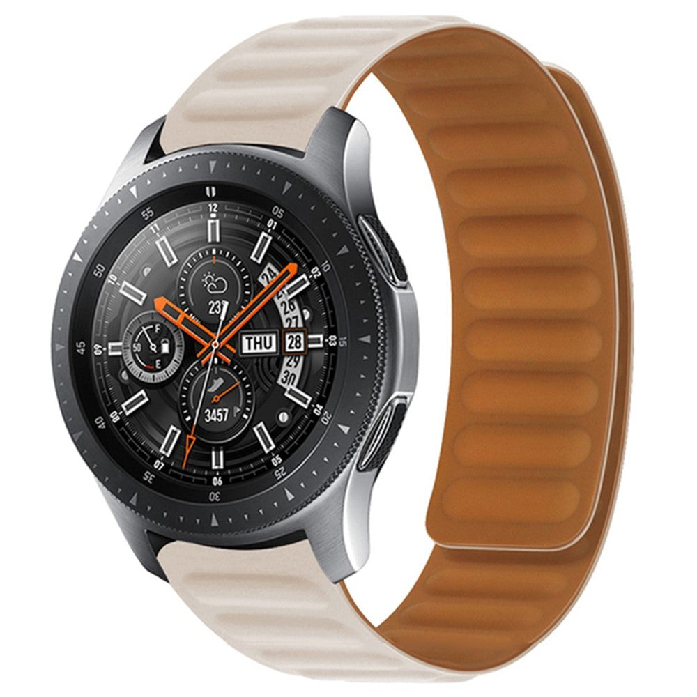 20mm Universal silicone magnetic lock watch strap - Beige#serie_24