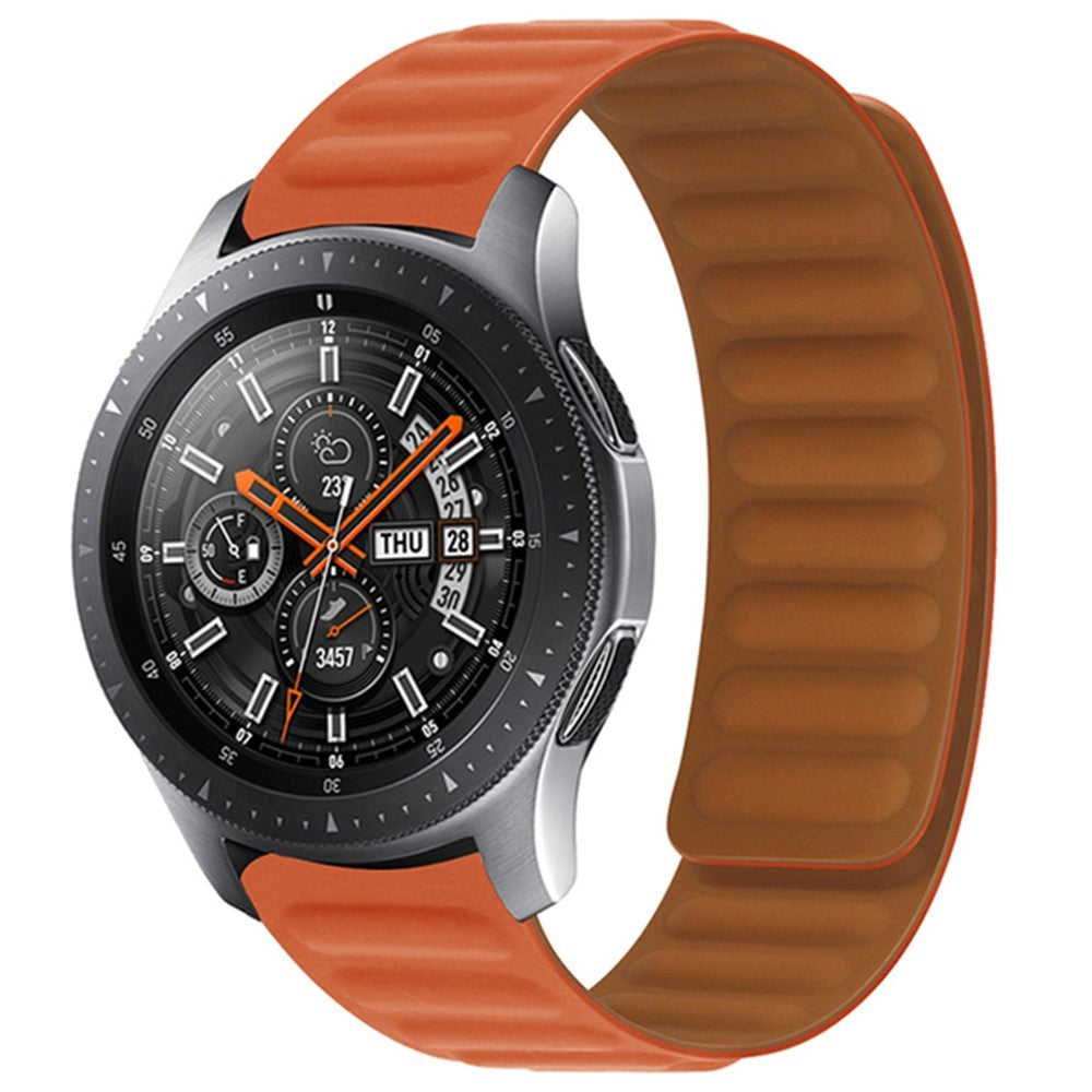 22mm Universal silicone magnetic lock watch strap - Orange#serie_4