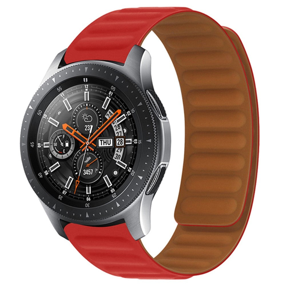 22mm Universal silicone magnetic lock watch strap - Red#serie_9