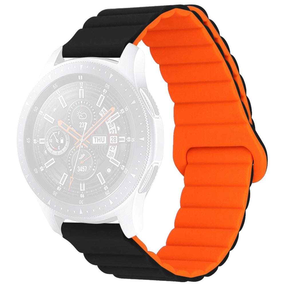 20mm Universal silicone watch strap - Black / Orange#serie_2