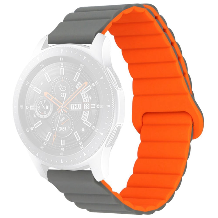20mm Universal silicone watch strap - Grey / Orange#serie_7