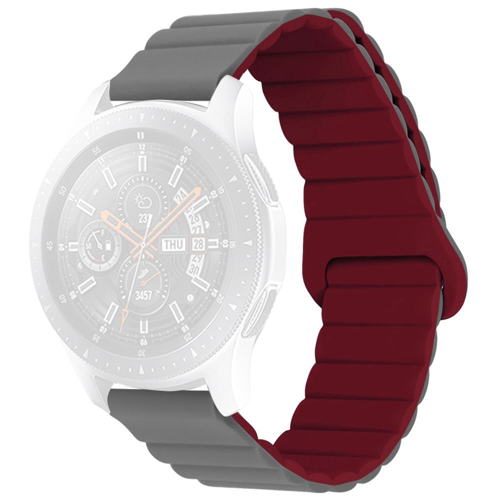 20mm Universal silicone watch strap - Grey / Wine Red#serie_8