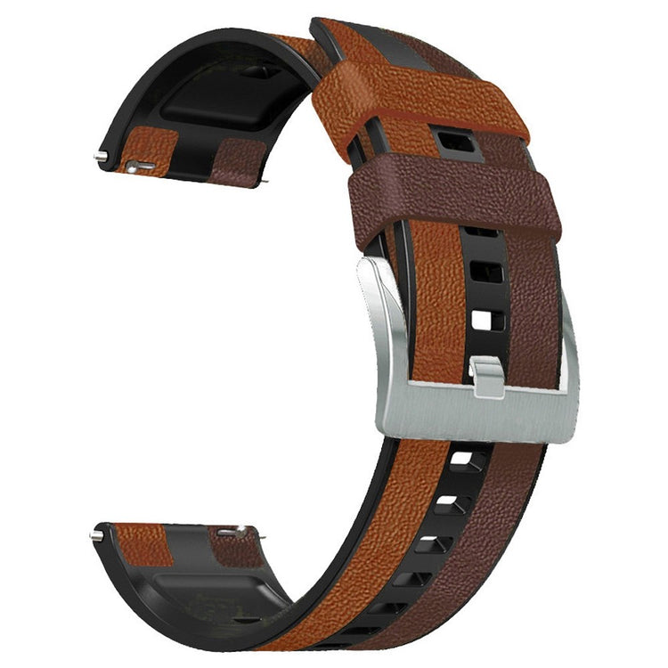 22mm Universal color splicing silicone watch strap - Brown / Black#serie_5