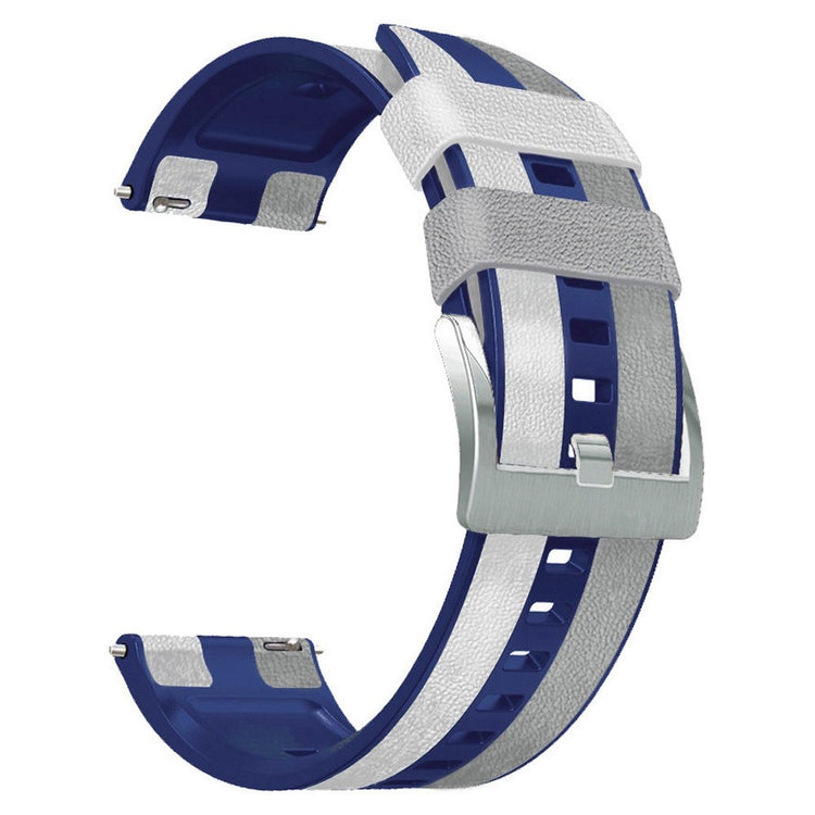 22mm Universal color splicing silicone watch strap - Grey / White / Blue#serie_6