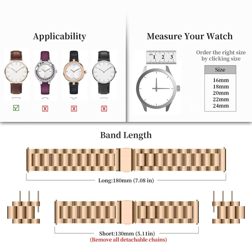 Rigtigt kønt Universal Metal Urrem - Pink#serie_4