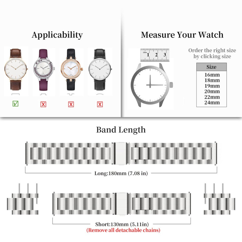 Rigtigt kønt Universal Metal Urrem - Sølv#serie_5