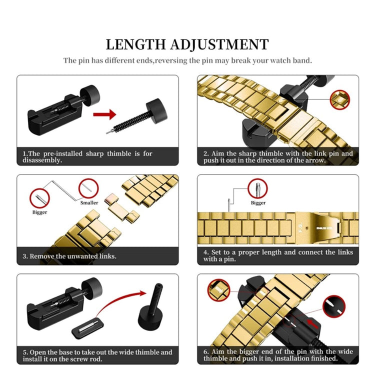 Vildt hårdfør Universal Metal Urrem - Guld#serie_3