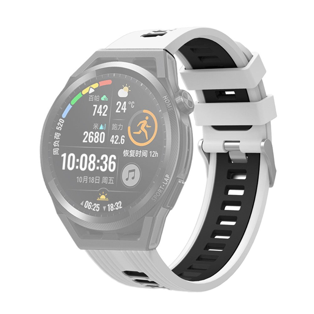 20mm Universal dual color silicone watch strap - White / Black#serie_14