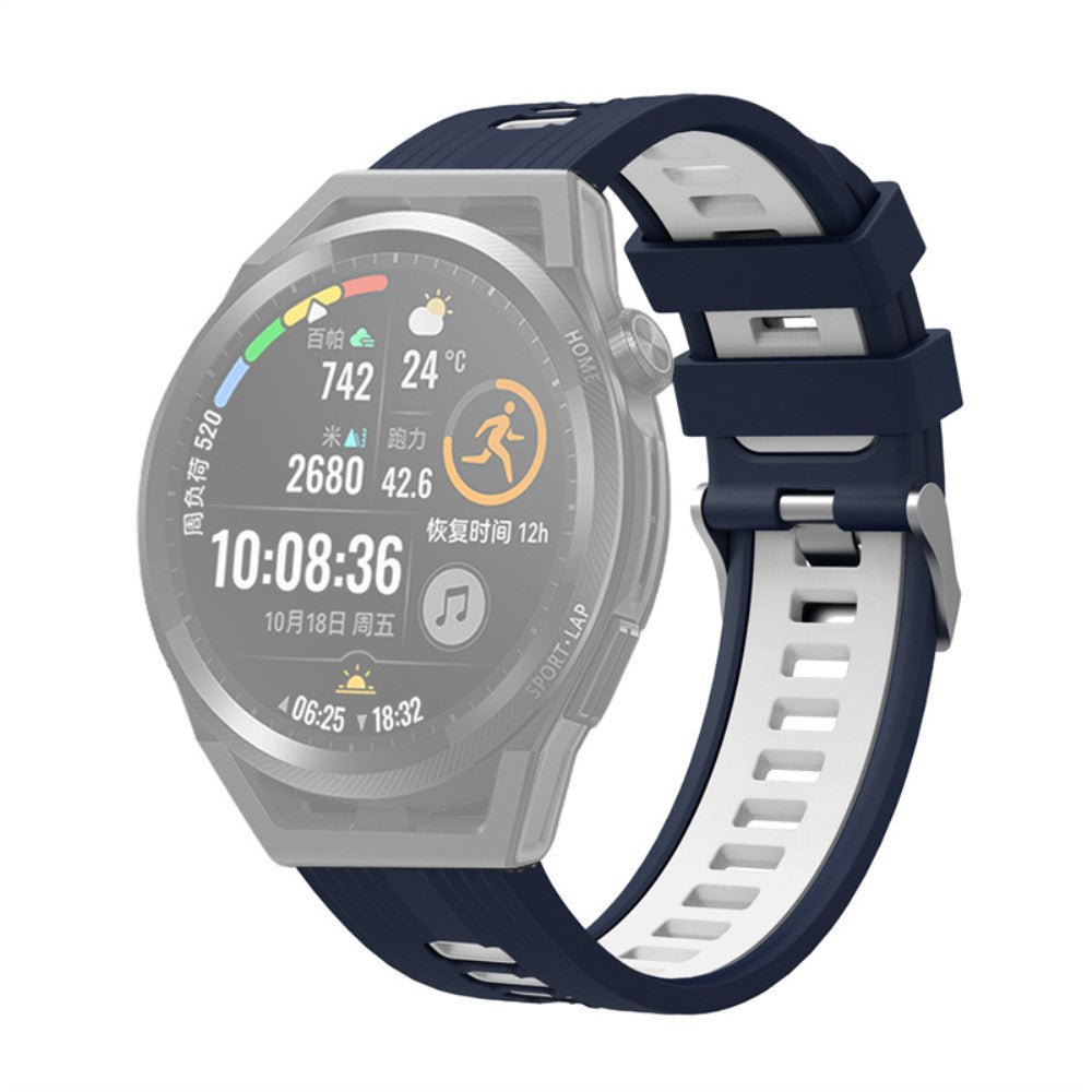 20mm Universal dual color silicone watch strap - Midnight Blue / White#serie_9