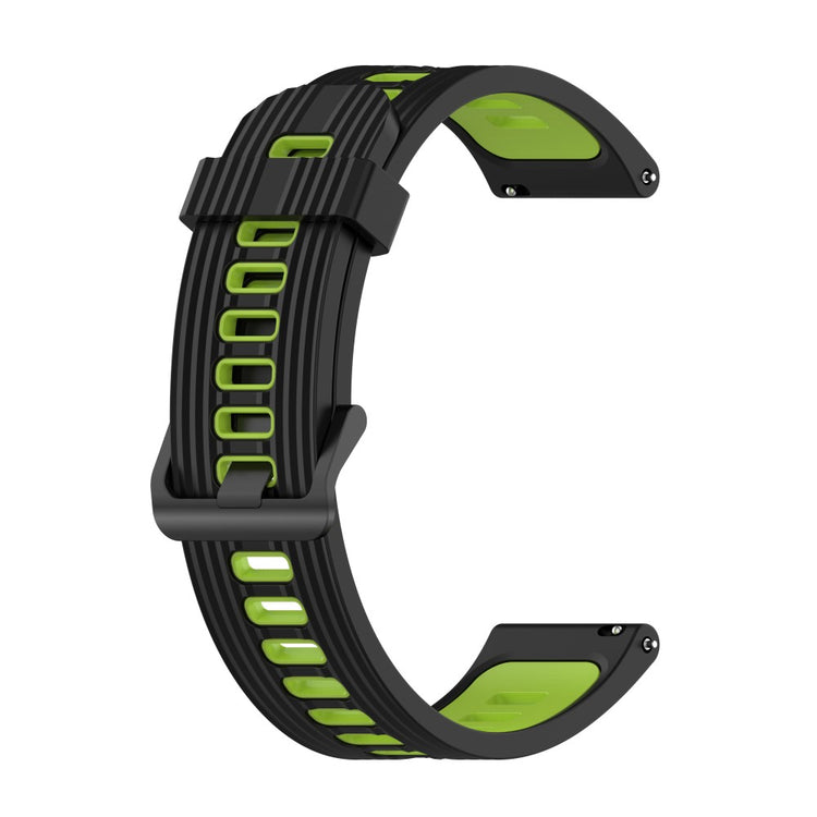 20mm Universal dual color stripe style watch strap - Black / Lime#serie_1