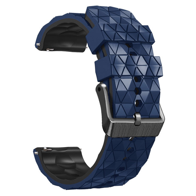 22mm Universal icosahedron style silicone watch strap - Dark Blue / Black#serie_1