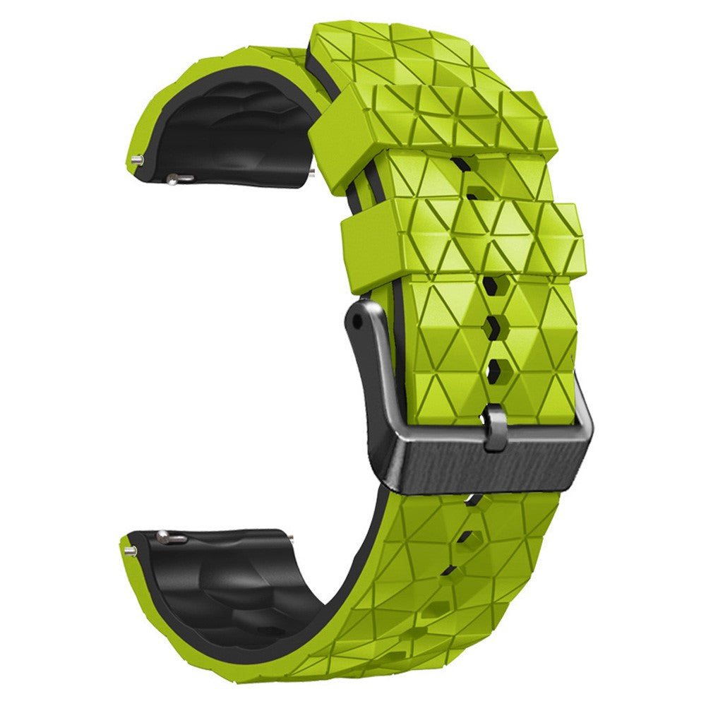 22mm Universal icosahedron style silicone watch strap - Lime / Back#serie_3