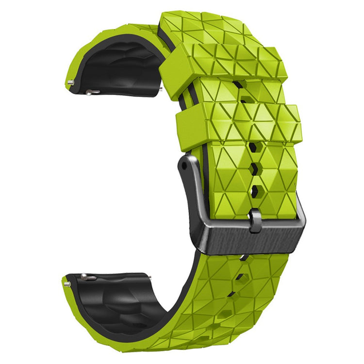 22mm Universal icosahedron style silicone watch strap - Lime / Back#serie_3