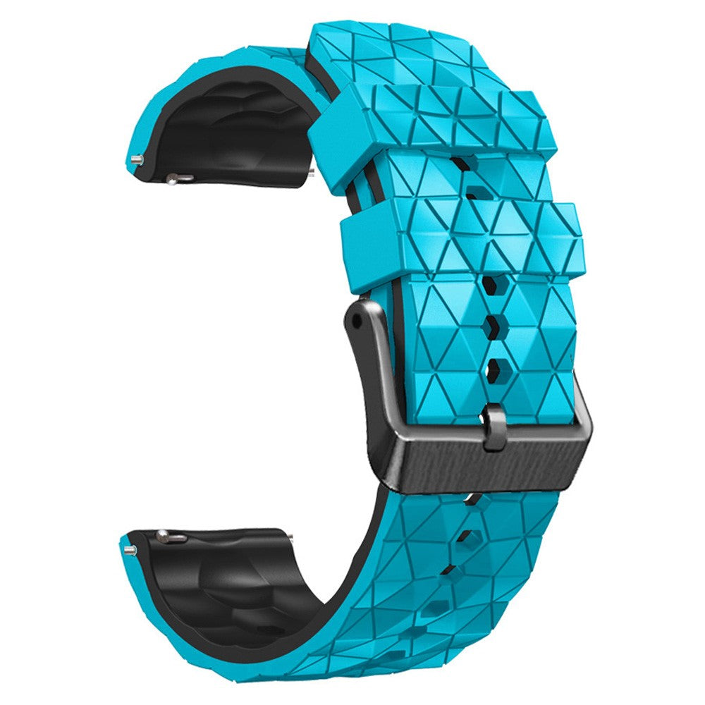 22mm Universal icosahedron style silicone watch strap - Sky Blue / Black#serie_6