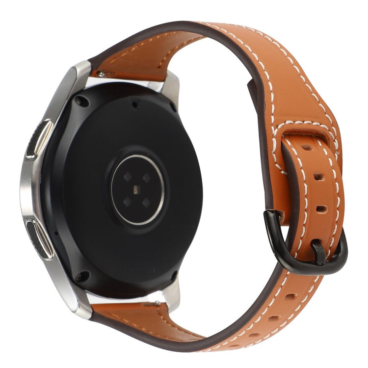 22mm Universal genuine leather watch strap - Brown / Black Buckle#serie_6