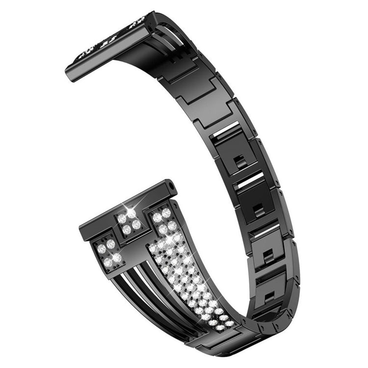 22mm Universal rhinestone decor watch strap - Black#serie_1