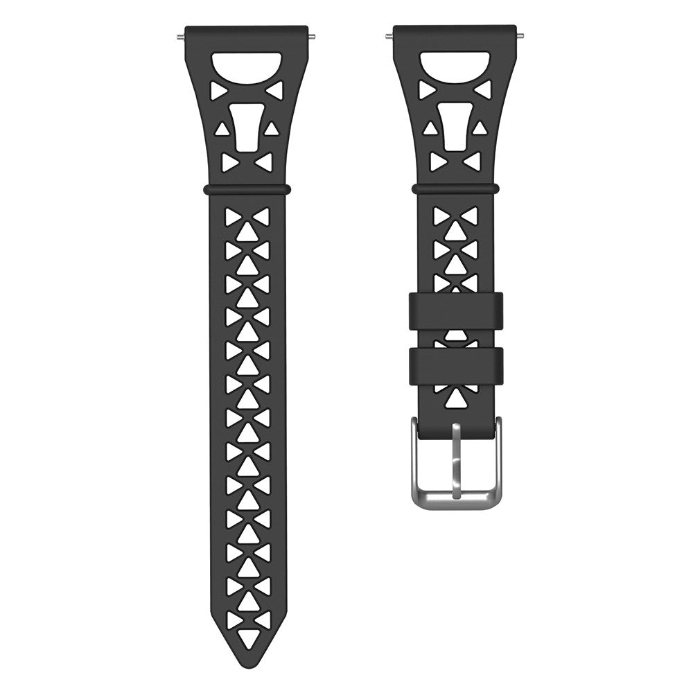 22mm Universal tower design silicone watch strap - Black#serie_3