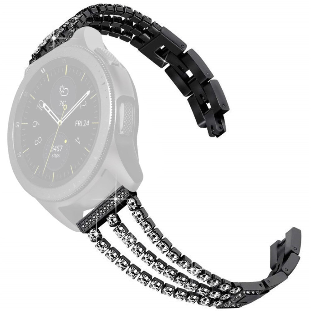 22mm Universal rhinestone decor watch strap - Black#serie_2