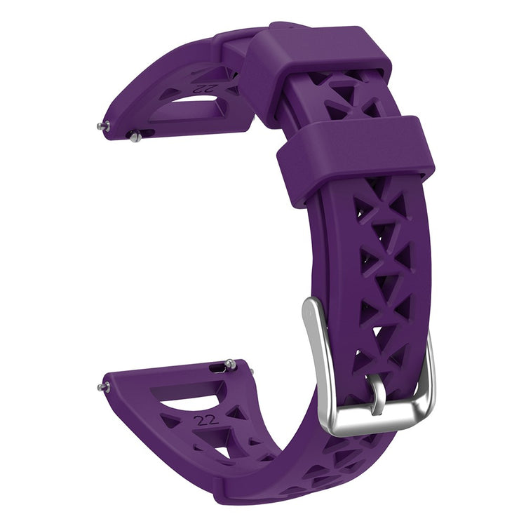 20mm Universal tower design silicone watch strap - Purple#serie_12