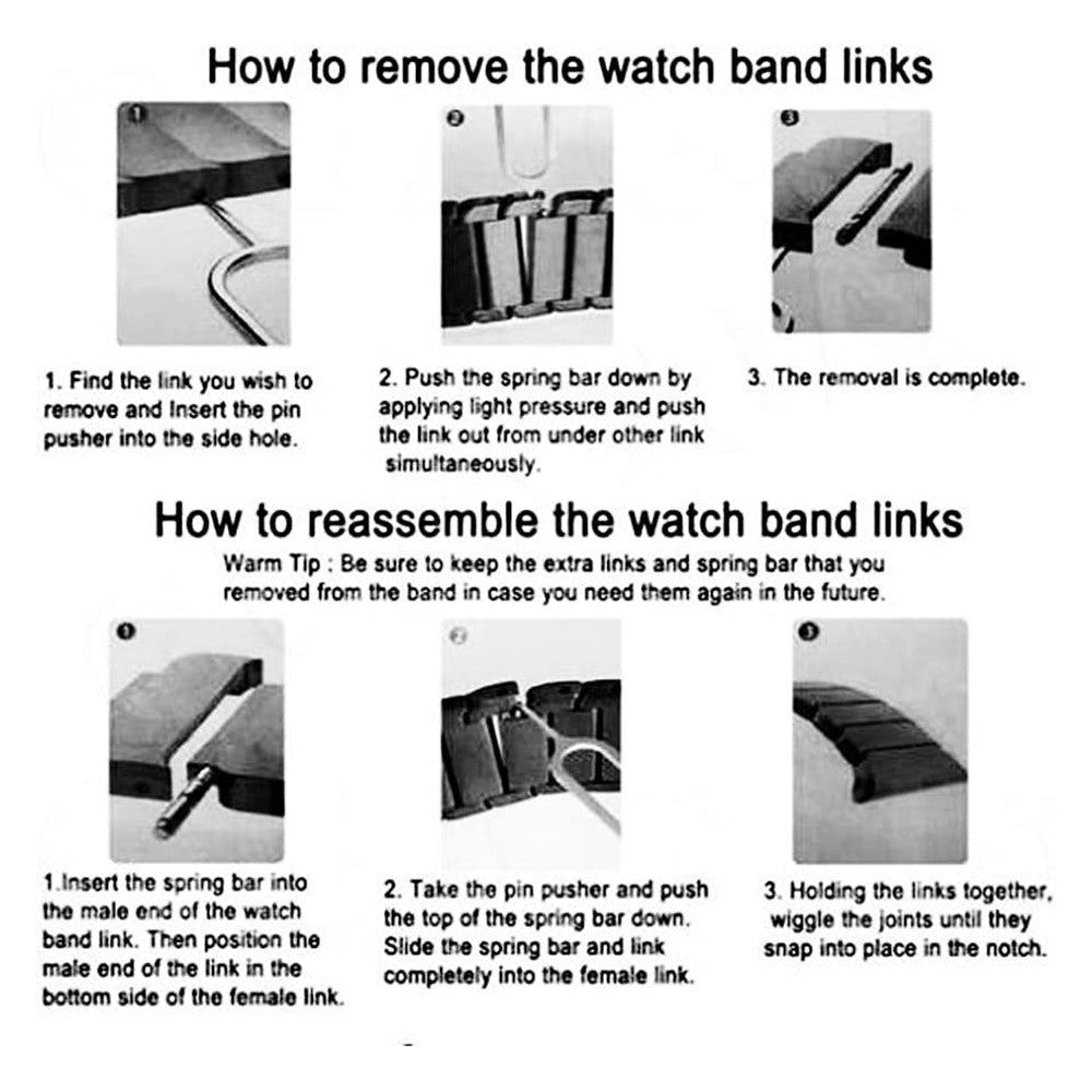 Helt vildt nydelig Universal Metal Urrem - Sort#serie_1