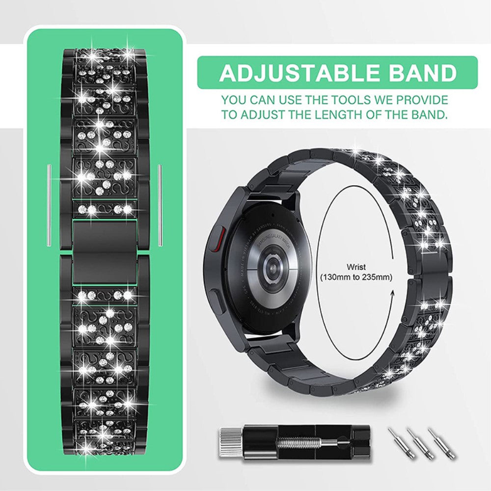 Vildt hårdfør Universal Metal og Rhinsten Rem - Sort#serie_1