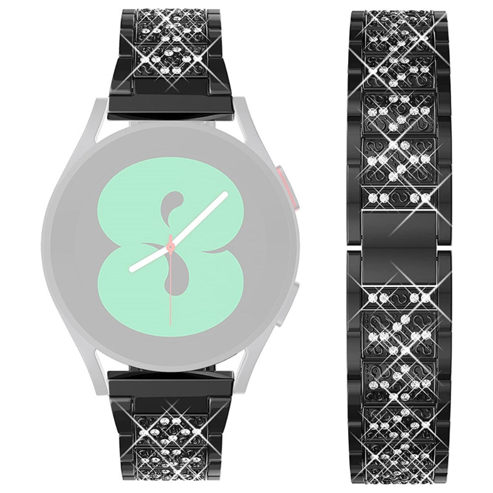 20mm Universal rhinestone dΓ©cor watch strap - Black#serie_1