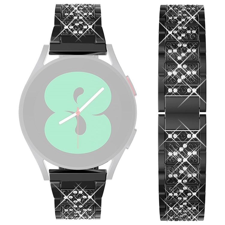 20mm Universal rhinestone décor watch strap - Black#serie_1