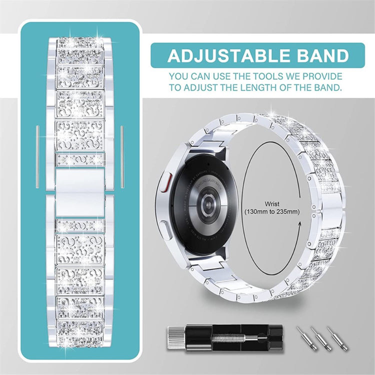 Vildt hårdfør Universal Metal og Rhinsten Rem - Sølv#serie_3