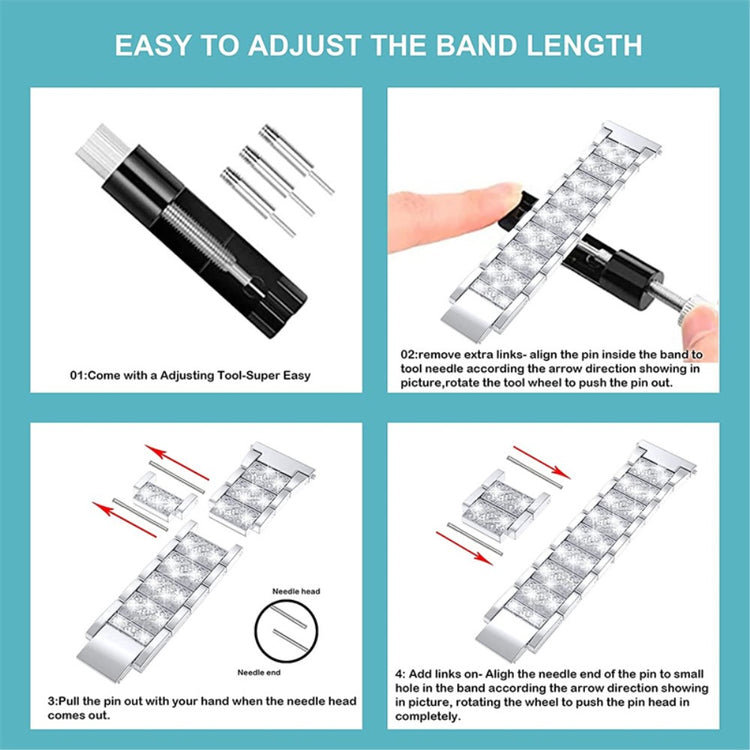 Vildt hårdfør Universal Metal og Rhinsten Rem - Sølv#serie_3