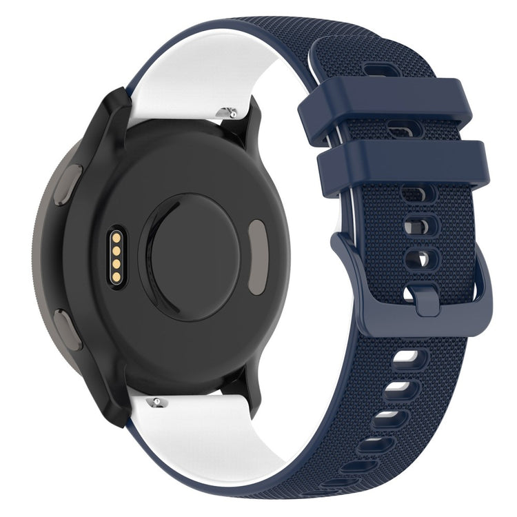22mm Universal dual color silicone watch strap - Navy Blue / White#serie_1