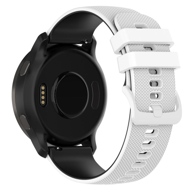 22mm Universal dual color silicone watch strap - White / Black#serie_2