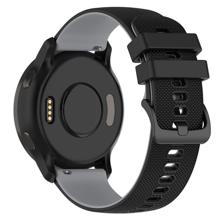 22mm Universal dual color silicone watch strap - Black / White#serie_4