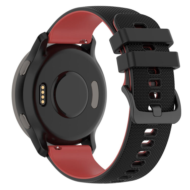 22mm Universal dual color silicone watch strap - Black / Red#serie_6