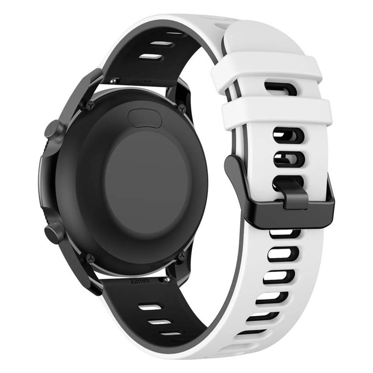 22mm Universal dual color silicone watch strap - White / Black#serie_2