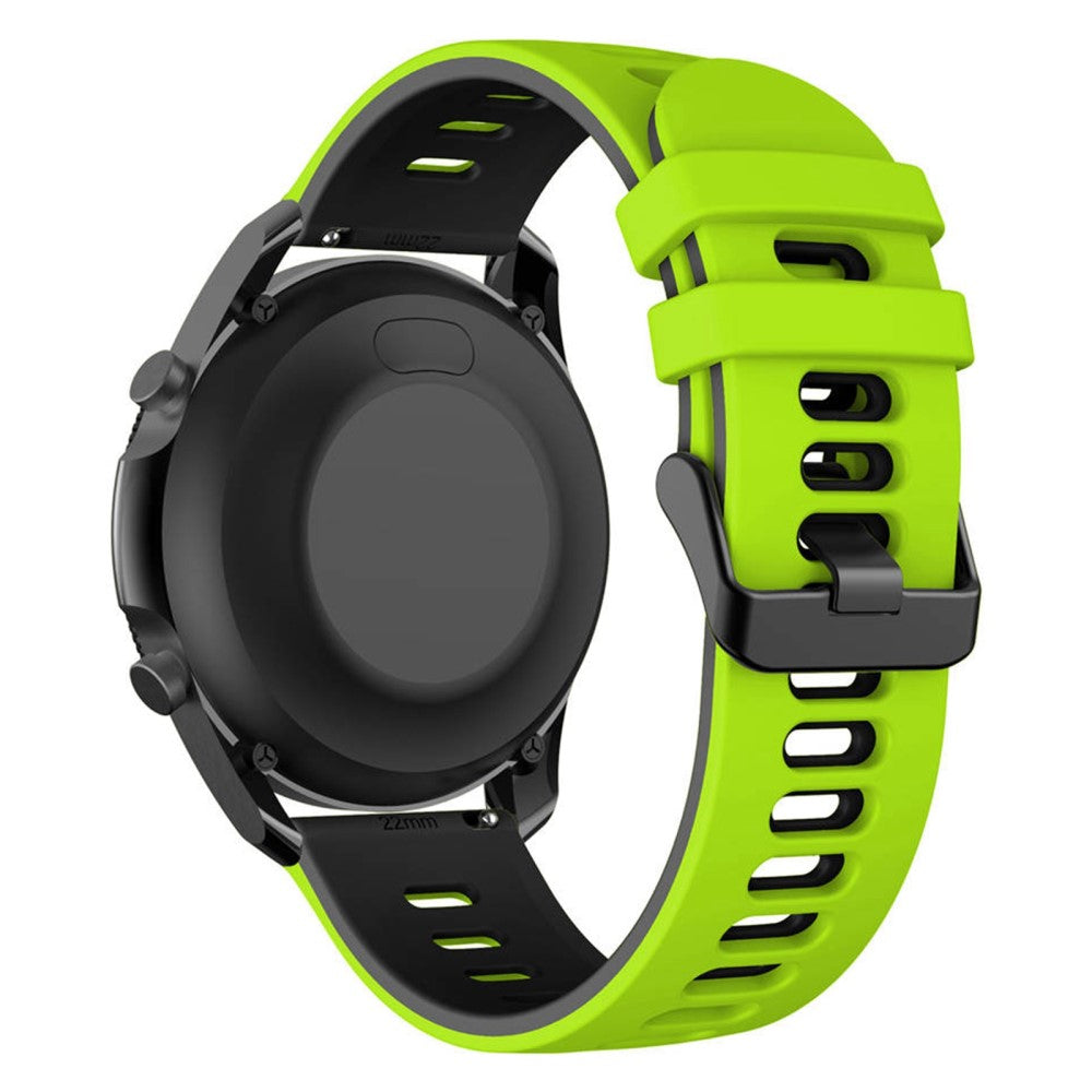 22mm Universal dual color silicone watch strap - Lime / Black#serie_3
