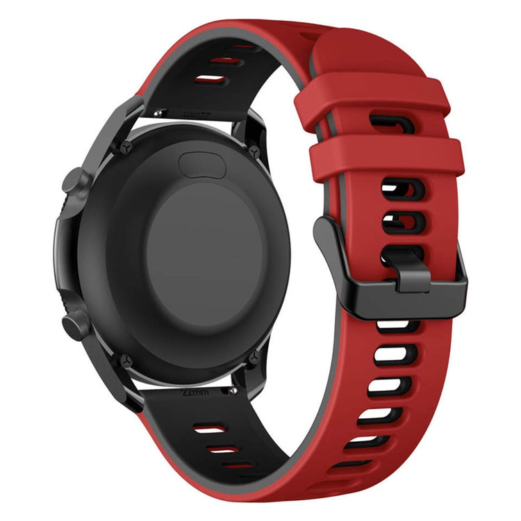 22mm Universal dual color silicone watch strap - Red / Black#serie_7