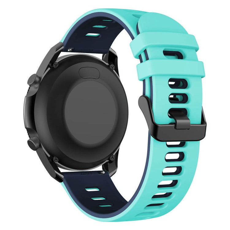 22mm Universal dual color silicone watch strap - Teal / Blue#serie_9