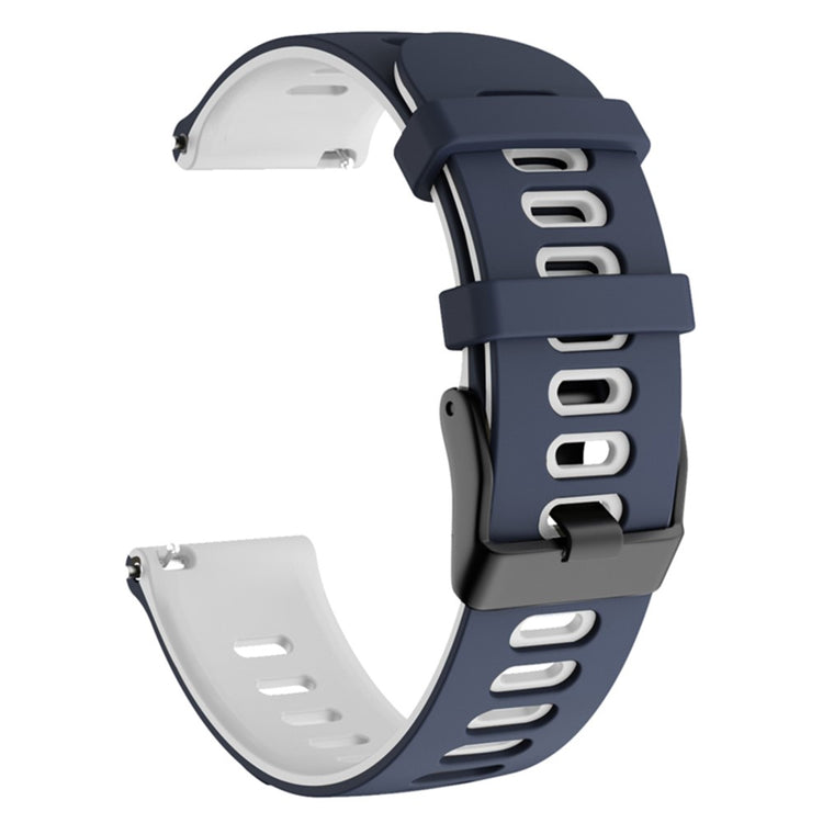 20mm Universal dual color silicone watch strap - Midnight Blue / White#serie_10