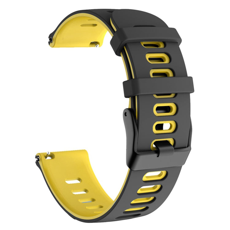 20mm Universal dual color silicone watch strap - Black / Yellow#serie_6