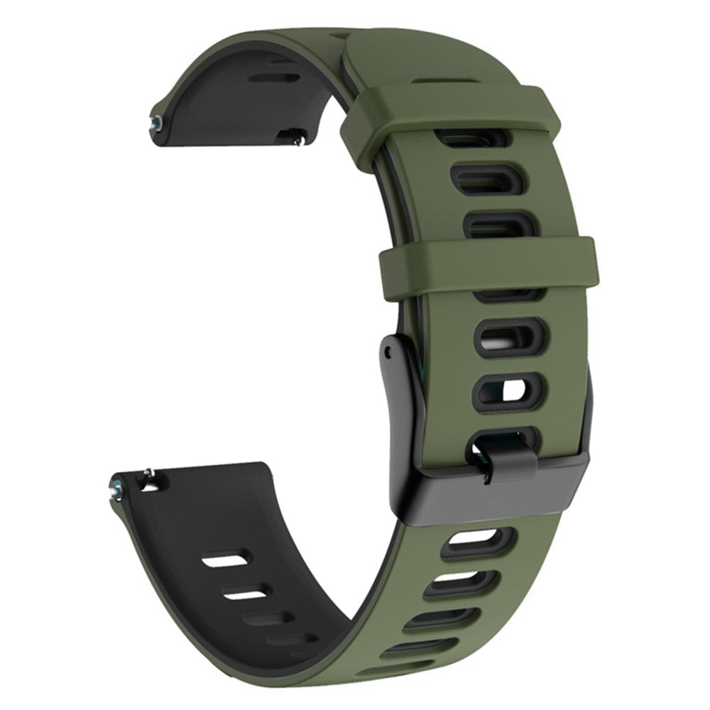 20mm Universal dual color silicone watch strap - Army Green / Black#serie_8