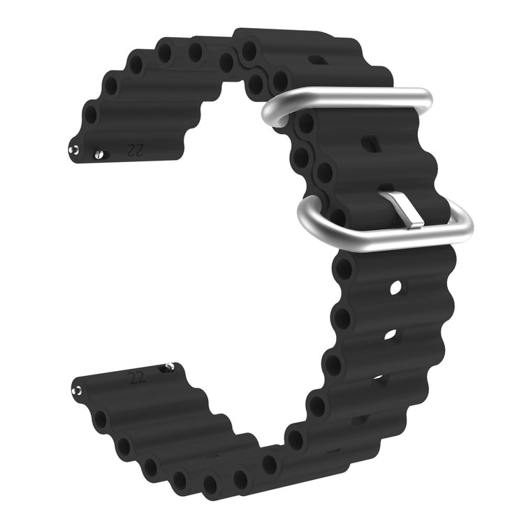 22mm Universal silicone watch strap - Black#serie_1