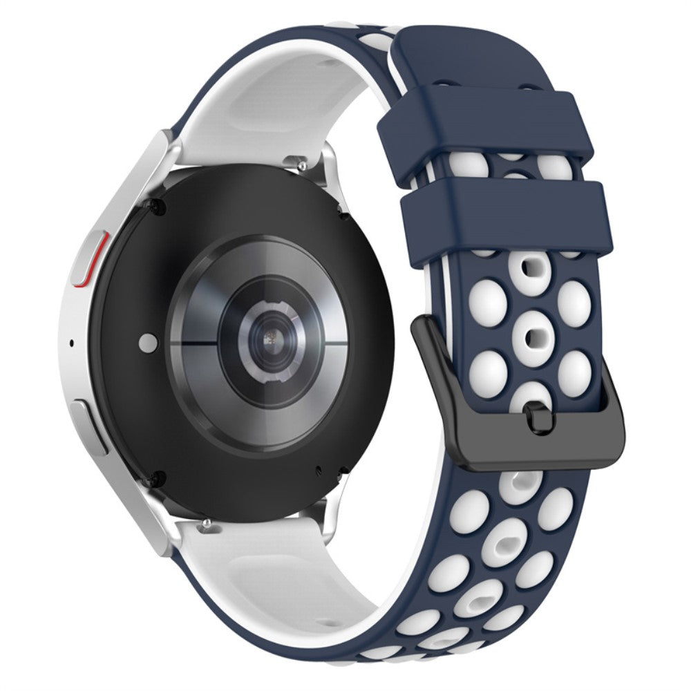 22mm Universal silicone watch strap - Midnight Blue / White#serie_10