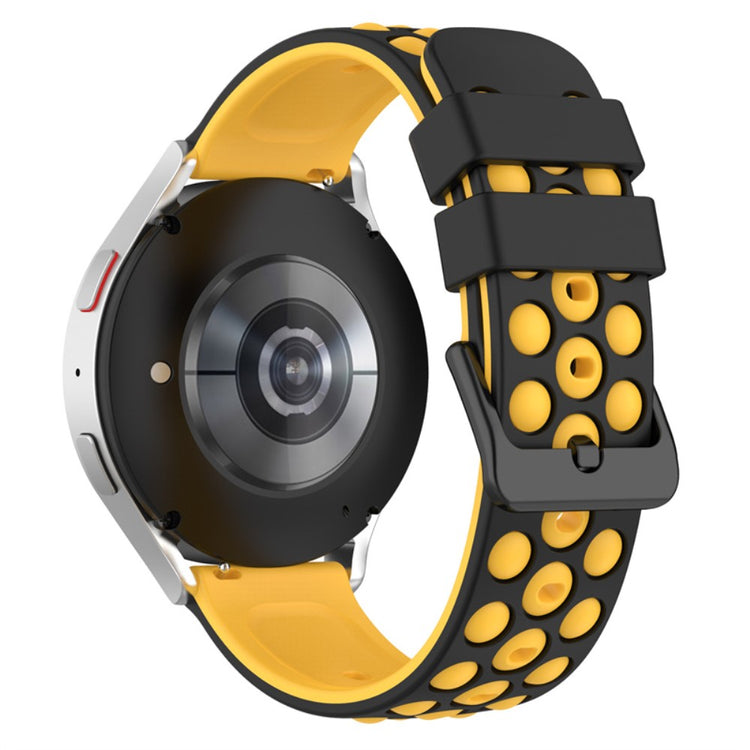 22mm Universal silicone watch strap - Black / Yellow#serie_5