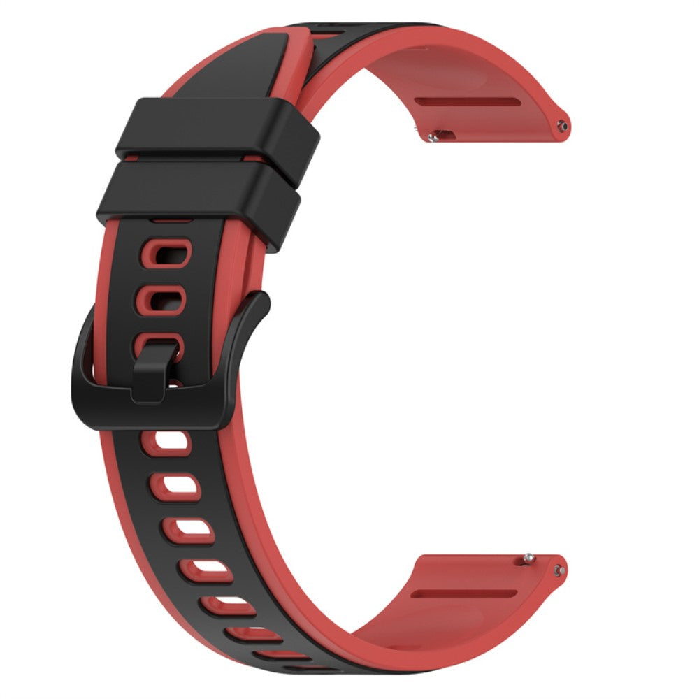 22mm Universal dual color silicone watch strap - Black / Red#serie_5