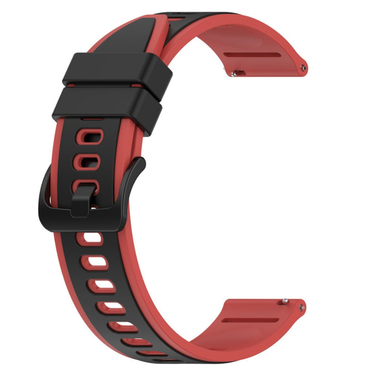 22mm Universal dual color silicone watch strap - Black / Red#serie_5