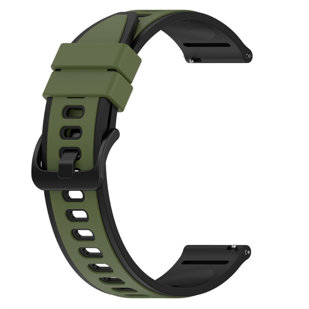22mm Universal dual color silicone watch strap - Army Green / Black#serie_9