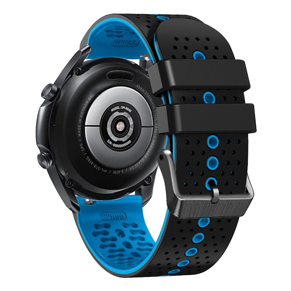 22mm Universal dual color watch strap - Black / Sky Blue#serie_7